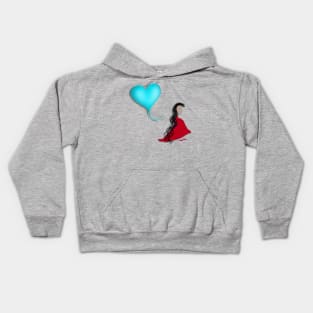 Abstract Lady with Balloon Kids Hoodie